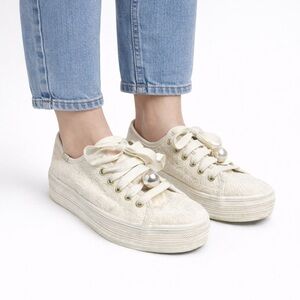 Size 7 Keds x Kate Spade Women’s Triple Kick Floral Eyelet Platform Sneakers